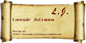 Loncsár Julianna névjegykártya