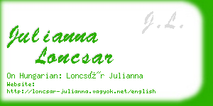 julianna loncsar business card